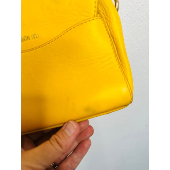JASON WU Yellow Leather Adjustable Crossbody JW Logo Ruched Handle Rommy Bag - Picture 8 of 16